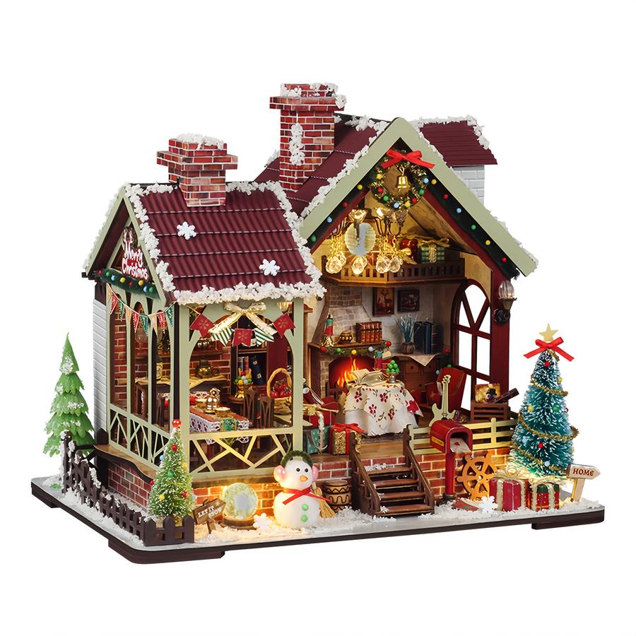 Building Toy Architectural Model Toy Set Style Christmas Cozy Cabin