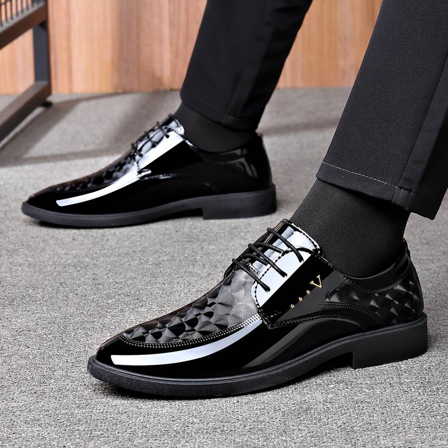 Mens Leather Shoes Color Black Sizeuk 7