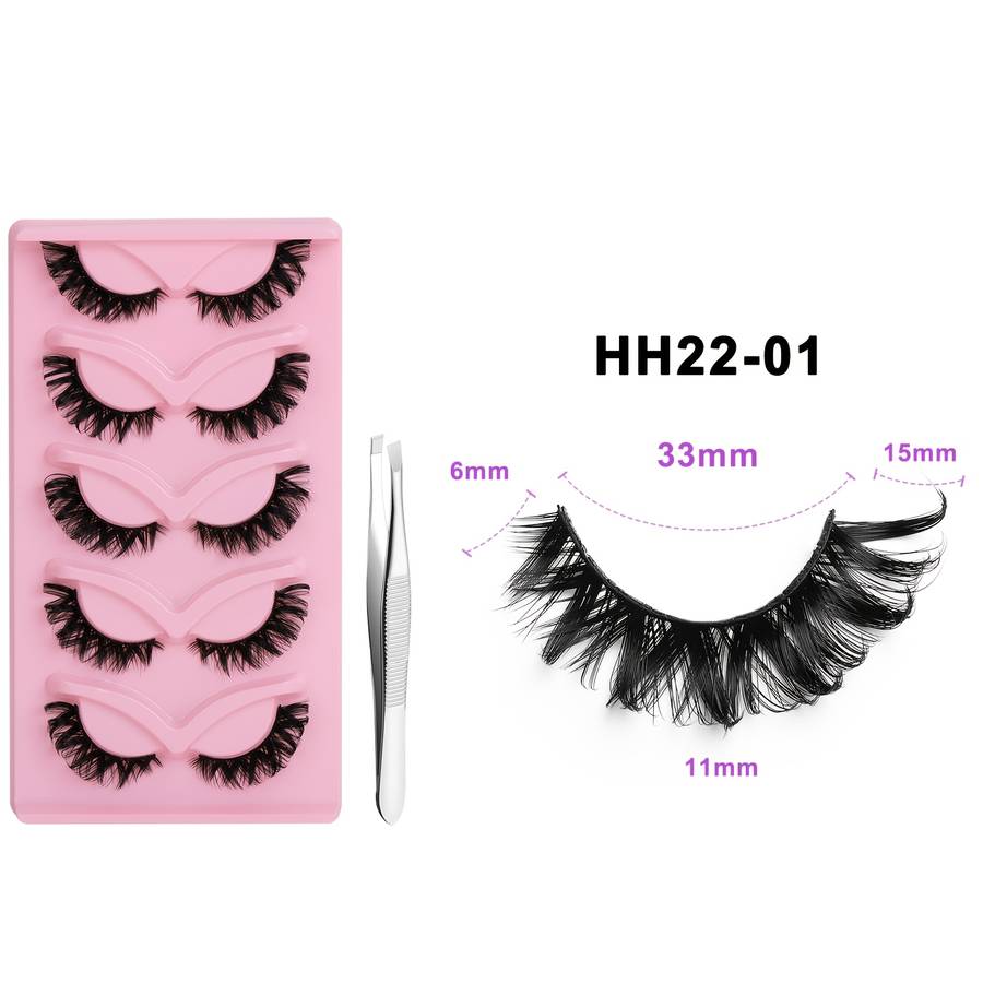 5 Pairs 3d C Curl Individual Lashes Style 5 12mm