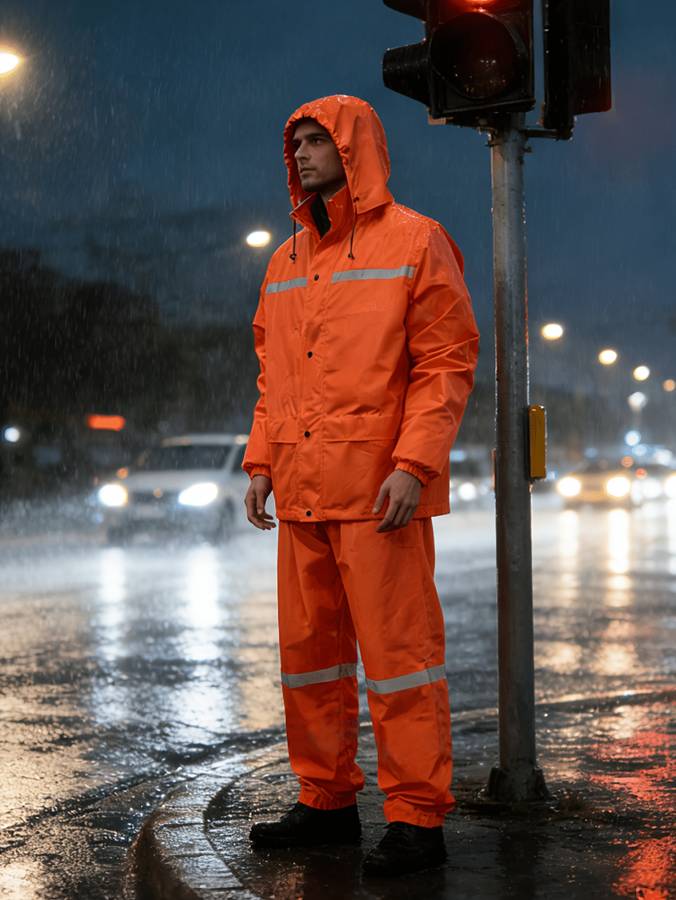 Raincoat Orangered Size M