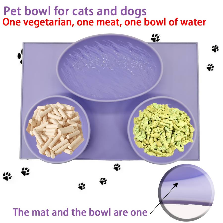 Pet Supplies Color Purple Style Soft Material Pet Bowl Easier To Clean