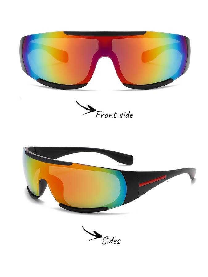 Cycling Glasses Color C5 Black Red Mirror