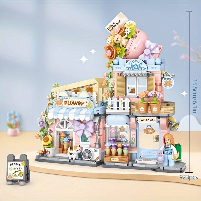 Building Toy Architectural Model Toy Set Style Flower Shop