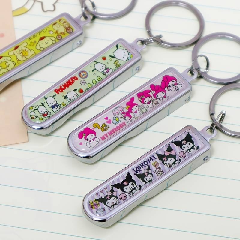 1pc Sanrio Cute Character Nail Clippers Stainless Steel Portable Fingernail Trimmer with Con