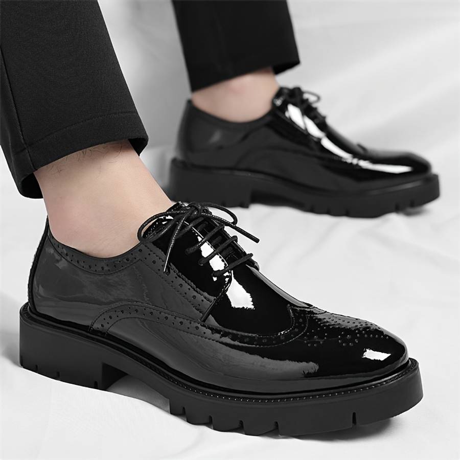 Mens Leather Shoes Color Black Sizeuk 8