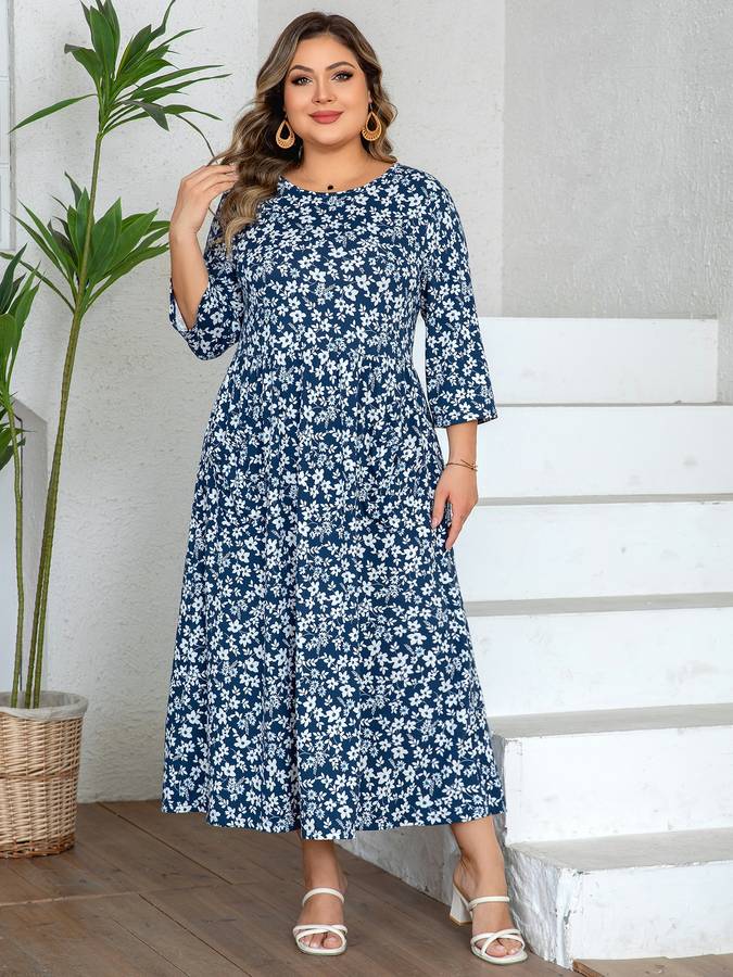 Women S Dress Color Blue Size 5Xl
