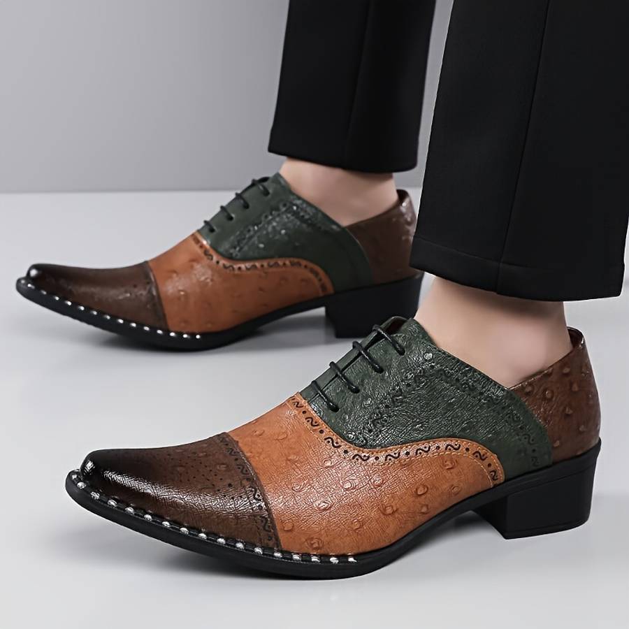Mens Leather Shoes Color Olive Green Sizeuk 7