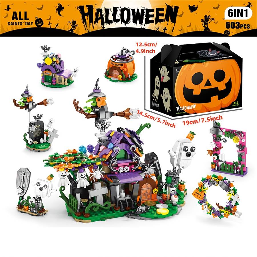 Building Toy Architectural Model Toy Set Style Halloween [6 Sets Of Gift Boxes Mixed]