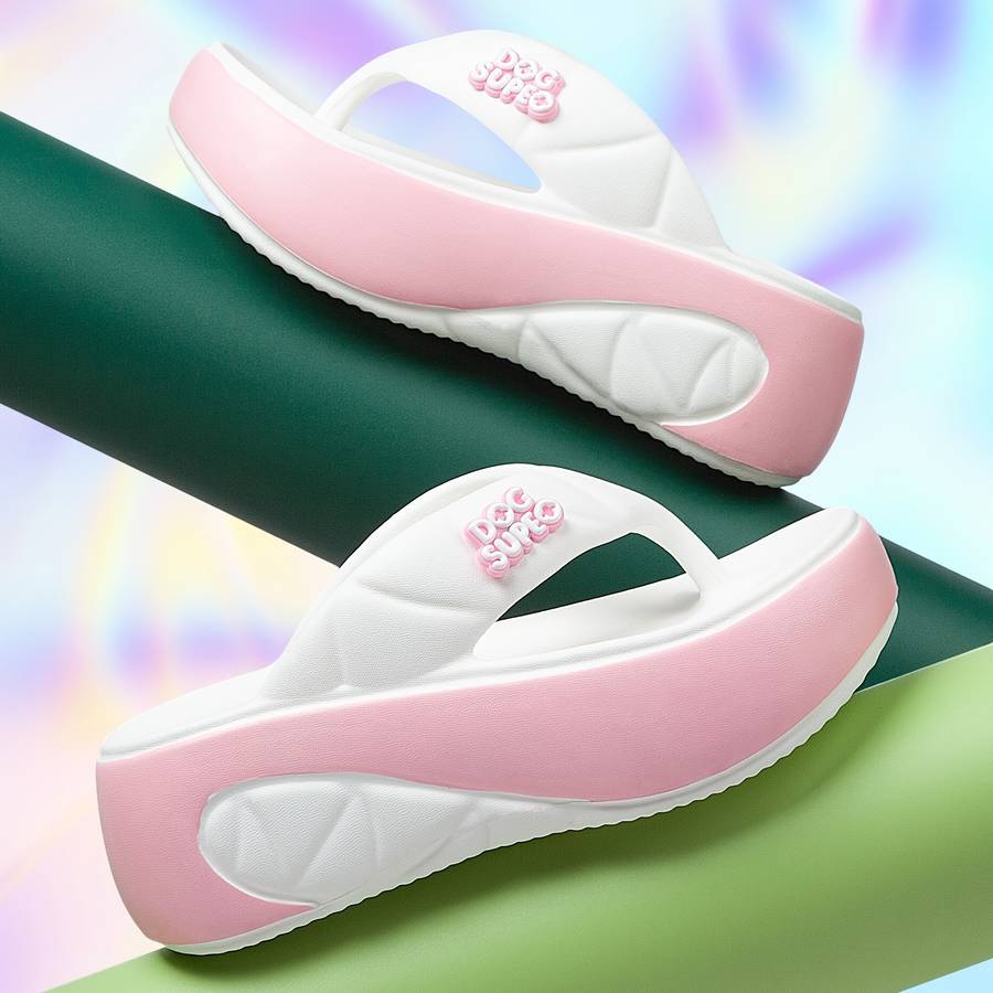Ladies Summer Flip Flops White Uk 2.5-3