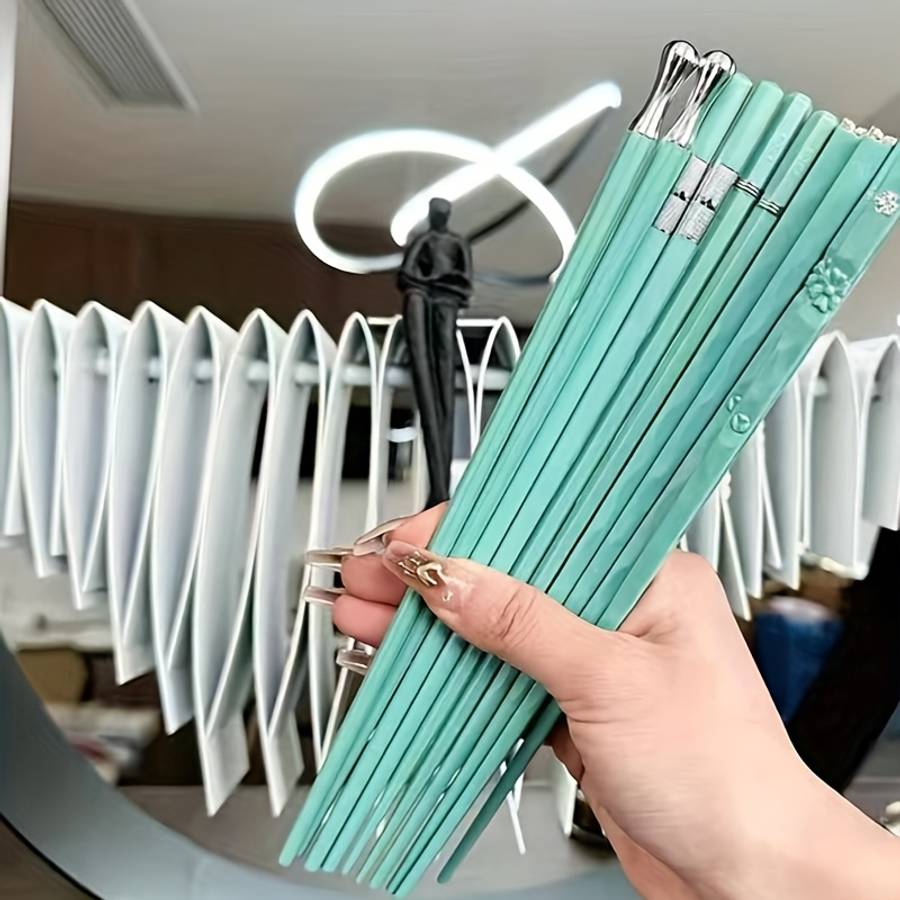 Chopsticks Items Porcelain Blue Simple 5 Pairs