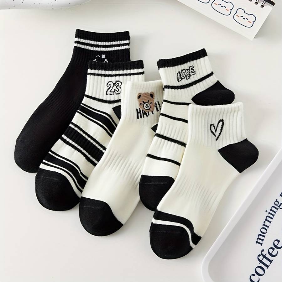 Women S Socks Color 5 Pairs Of Random Mixed Colors Size Onesize