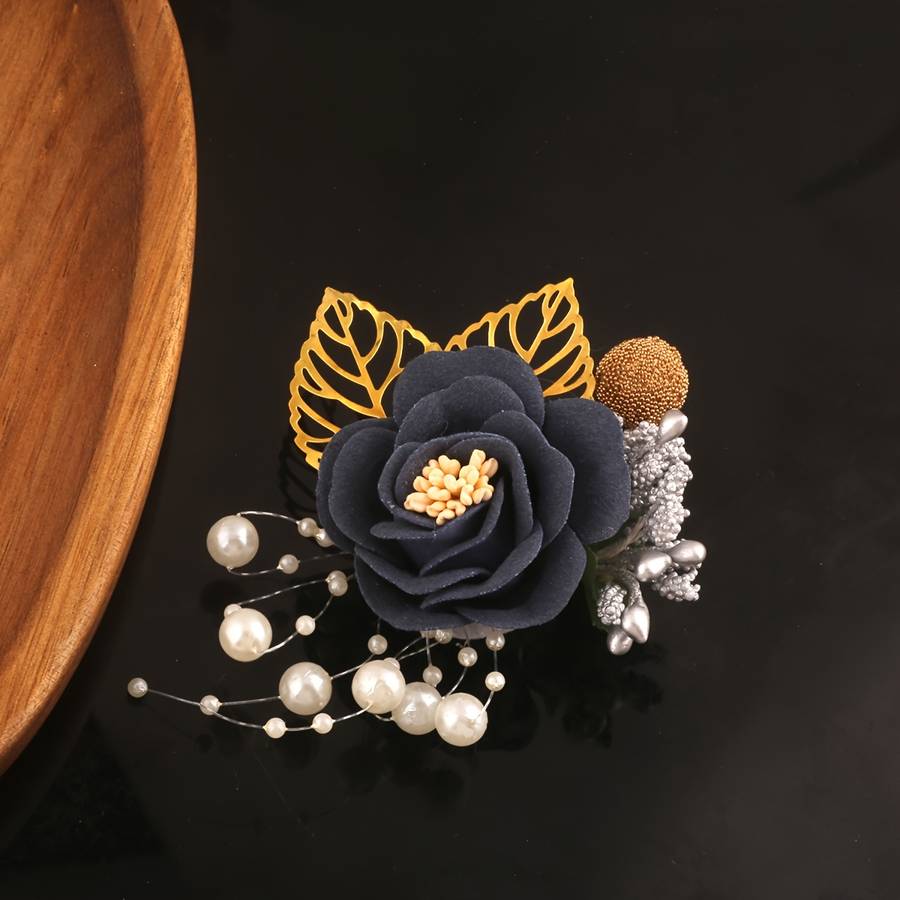 Wedding Supplies Color 5Pcs Medium Purple Breast Flowers