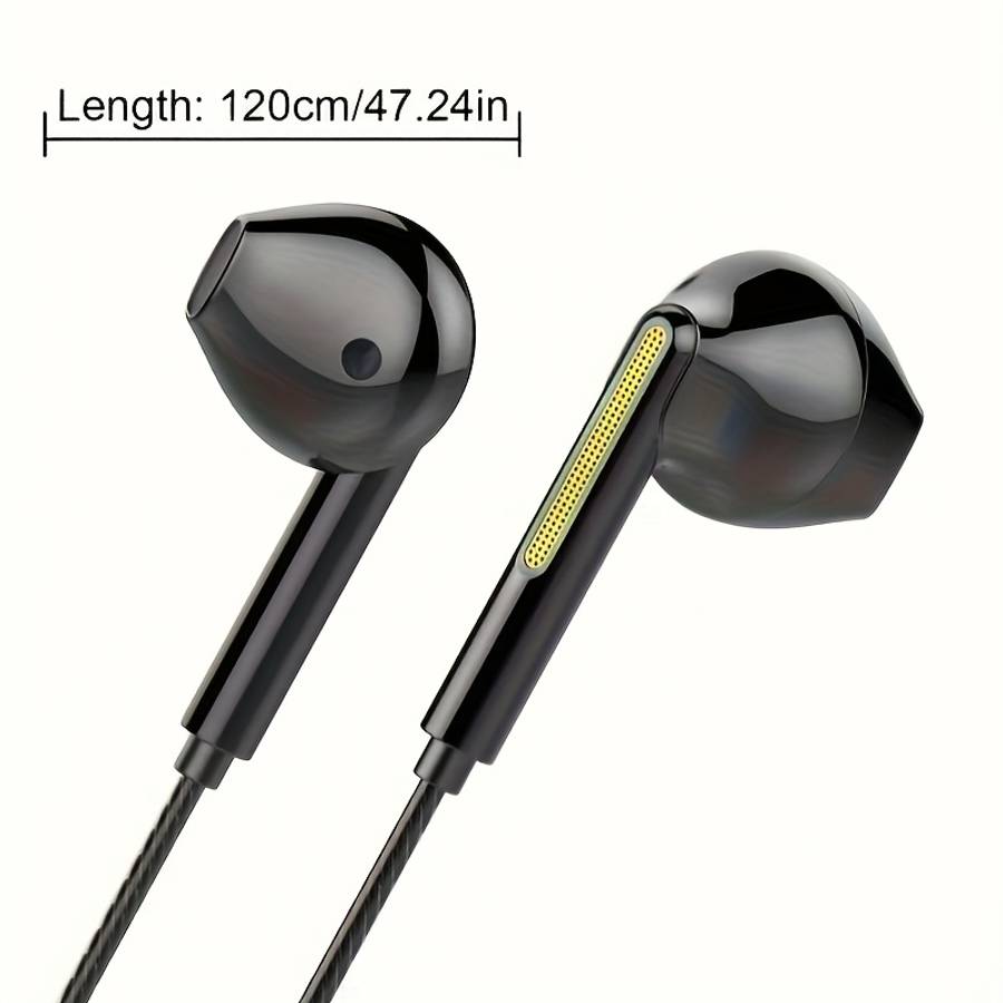 Wired Headphones Black Items 3.5Mm Round Hole