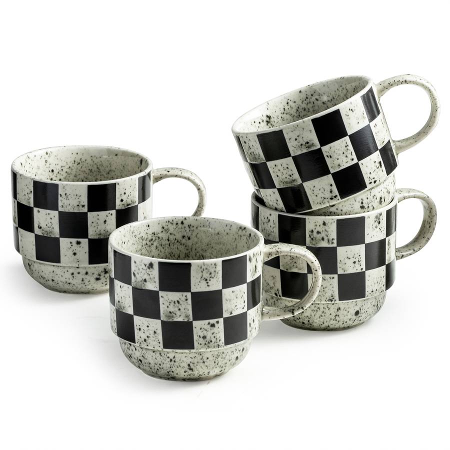Water Cup Color Black And Gray Dot Model4 Cups