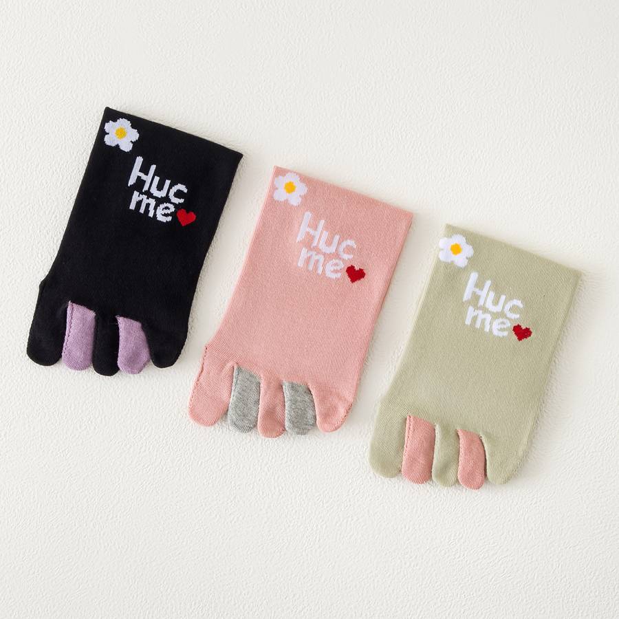 Women S Socks Color Heart Letter M 5 Double Size Onesize