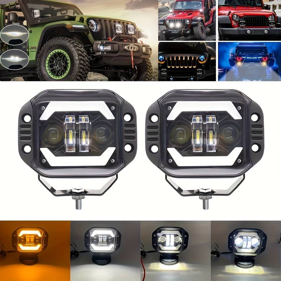 Car Lights Items 2Pcswhite Yellow Angel Eyes