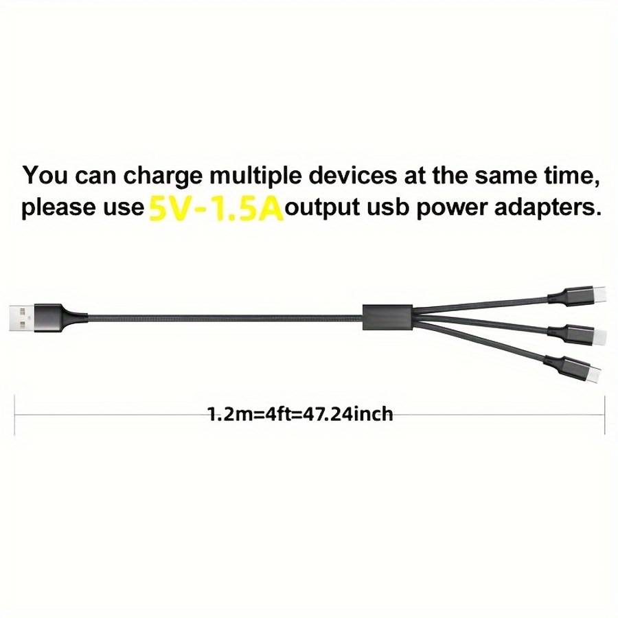 Charging Cable Color Black  Size1.2M 3.92Ft 47.24Inch