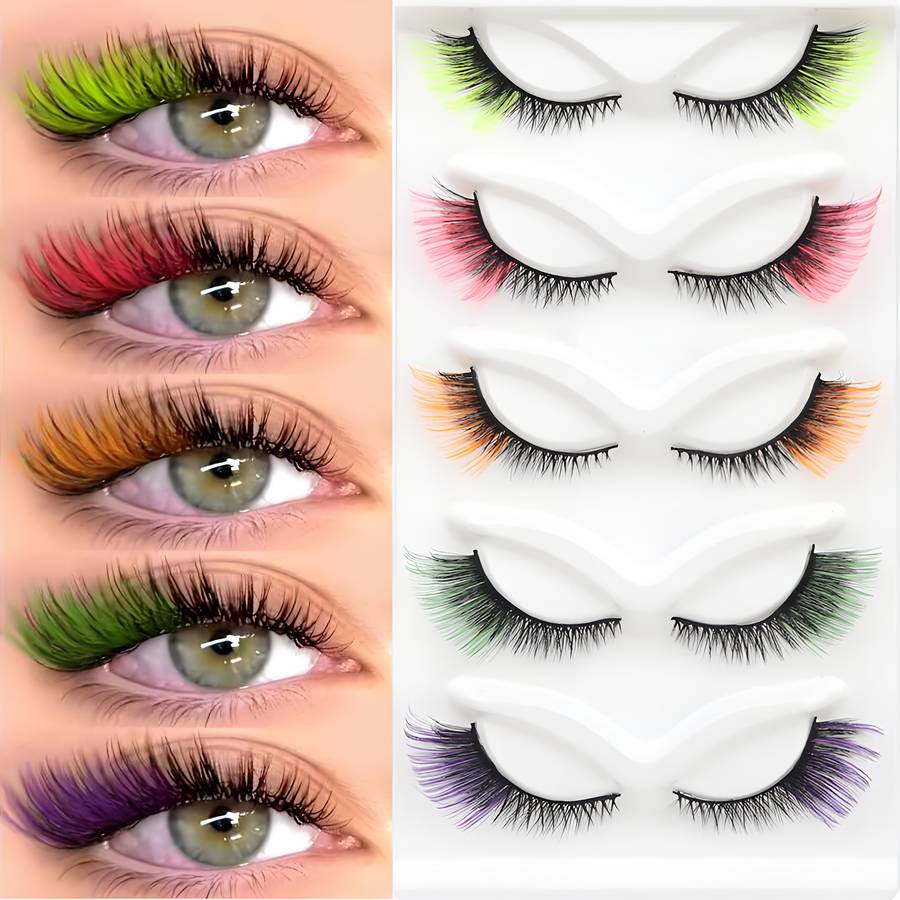 5 Pairs Natural Individual Lashes Color Gradient