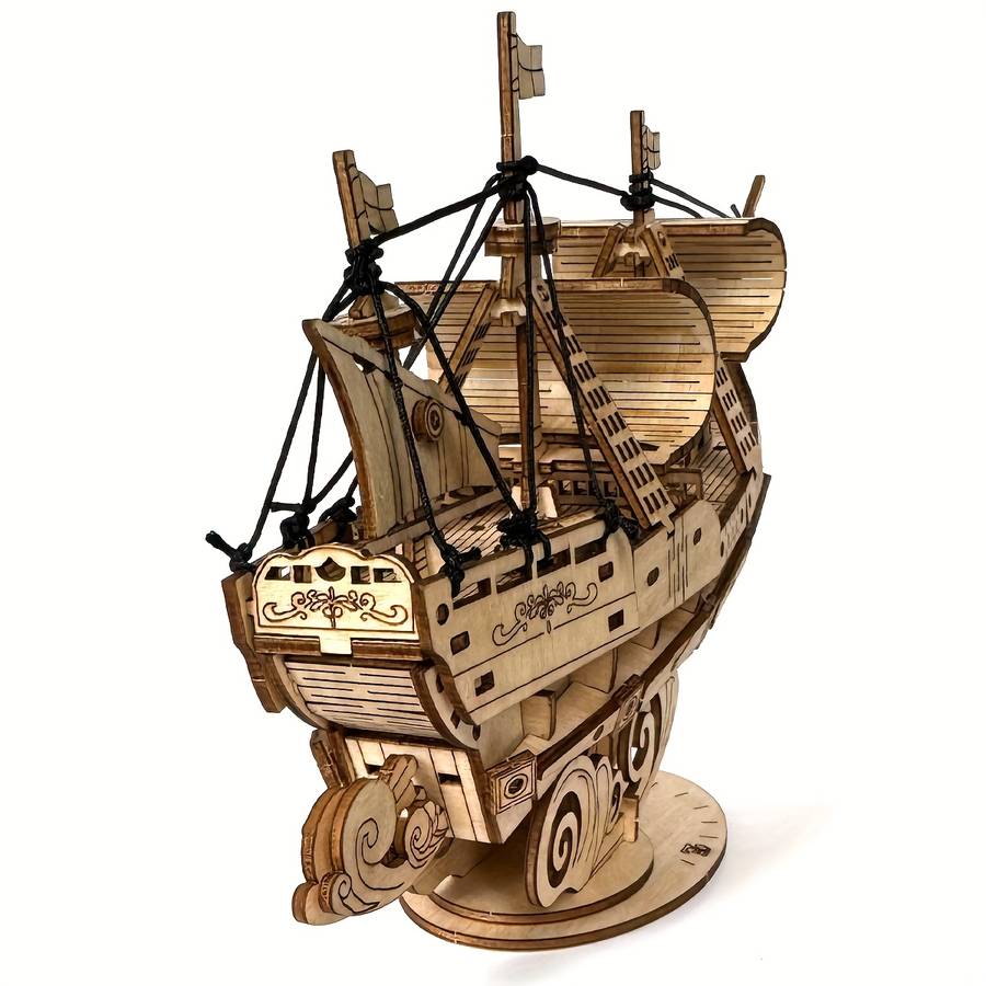 3D Jigsaw Puzzle Model Ship Color Cream Color