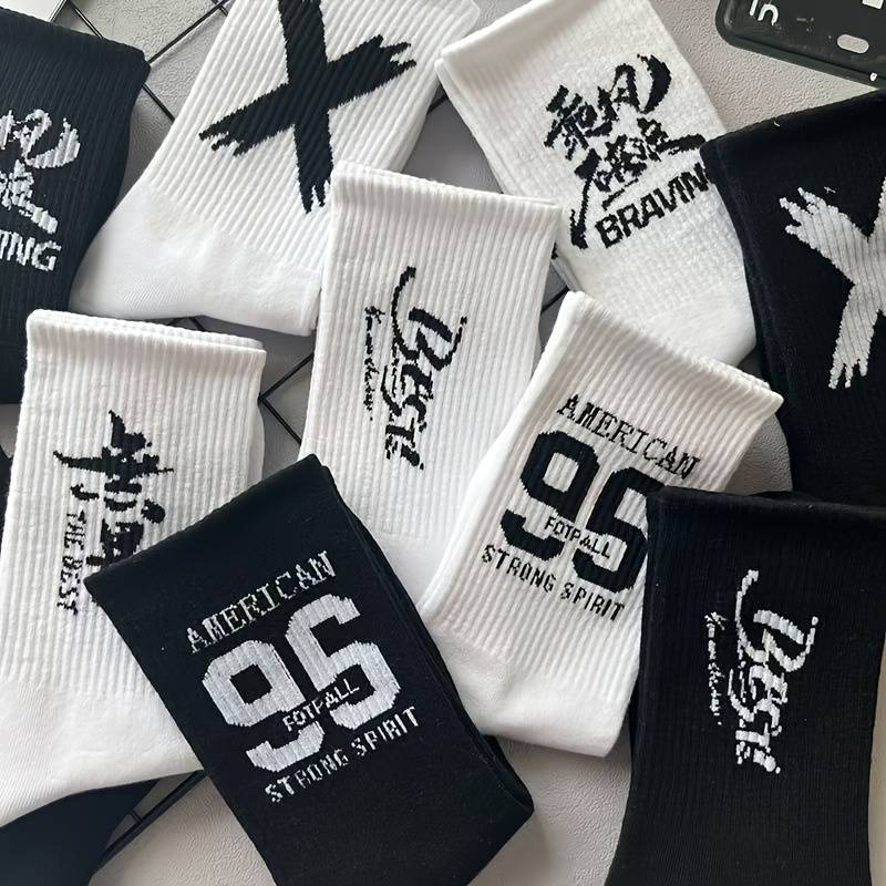 5 Pairs Random Colors One Size High Elastic Socks