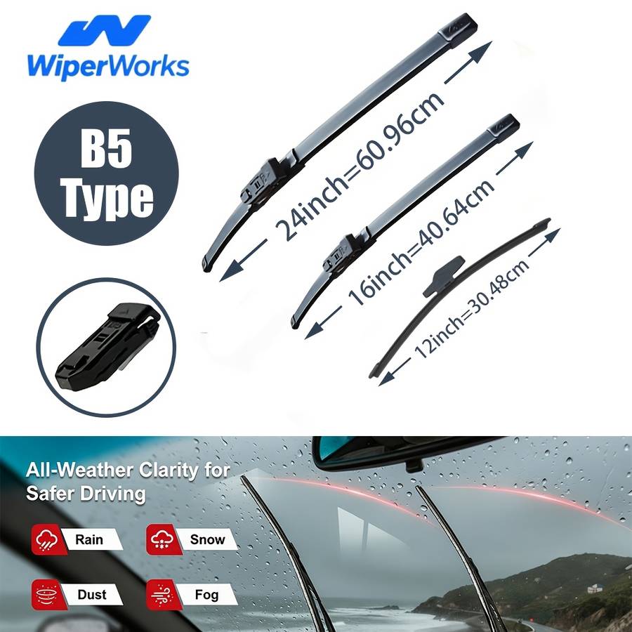Windshield Wipers Size 60.96Cm 40.64Cm B5 30.48Cm