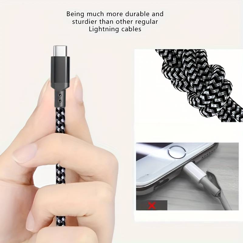 USB To Type C Charger Nylon Braided Fast Charging Data Cable 100cm