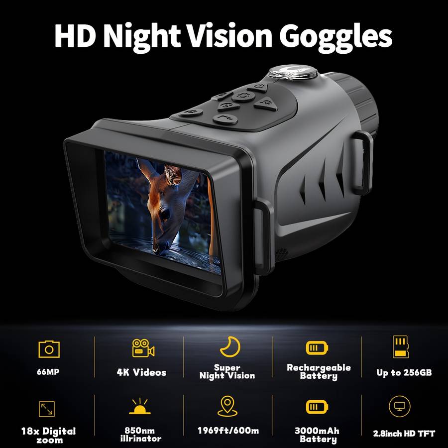 4K Low Light Full Night Vision Handheld Telescope 11 Black