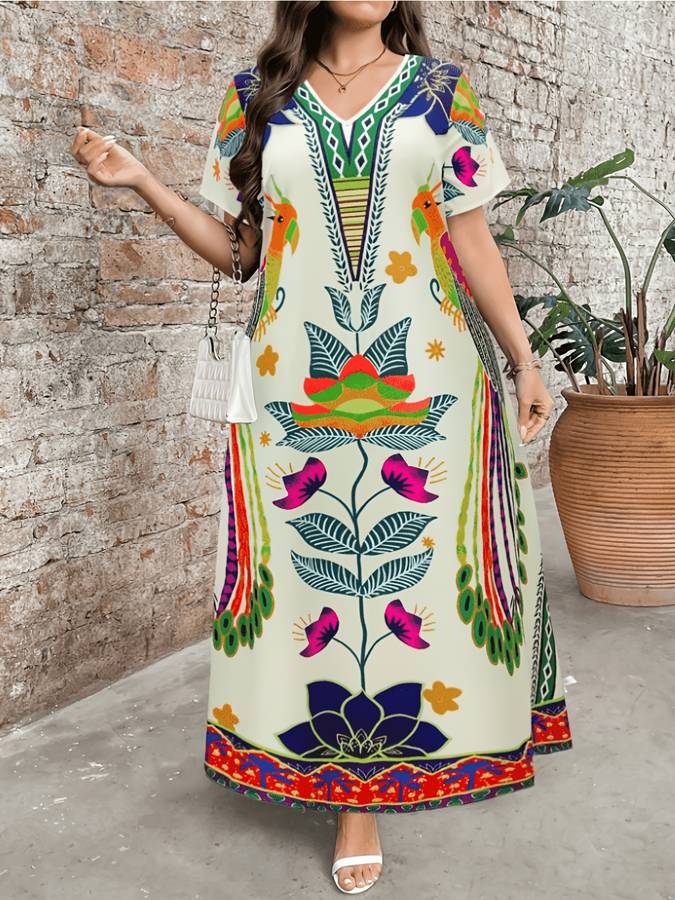 Women S Dress Color Apricot Size 5Xl
