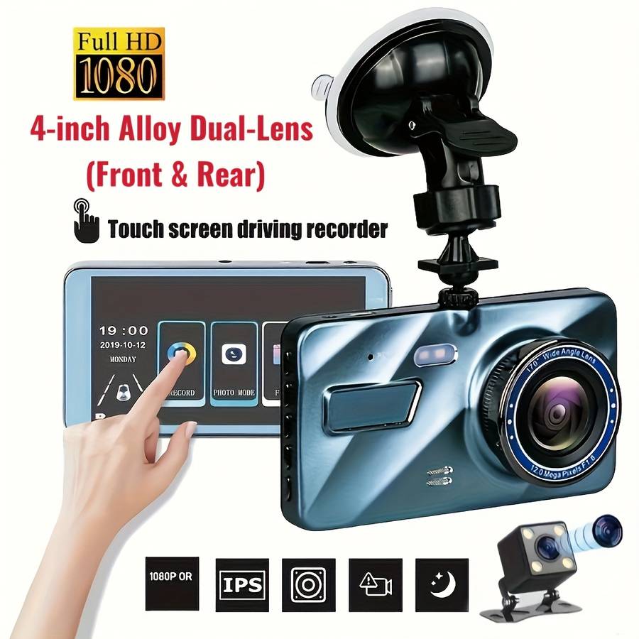 Dashcam Items 4 Inch Alloy Dual Recording   64Gb Memory Card