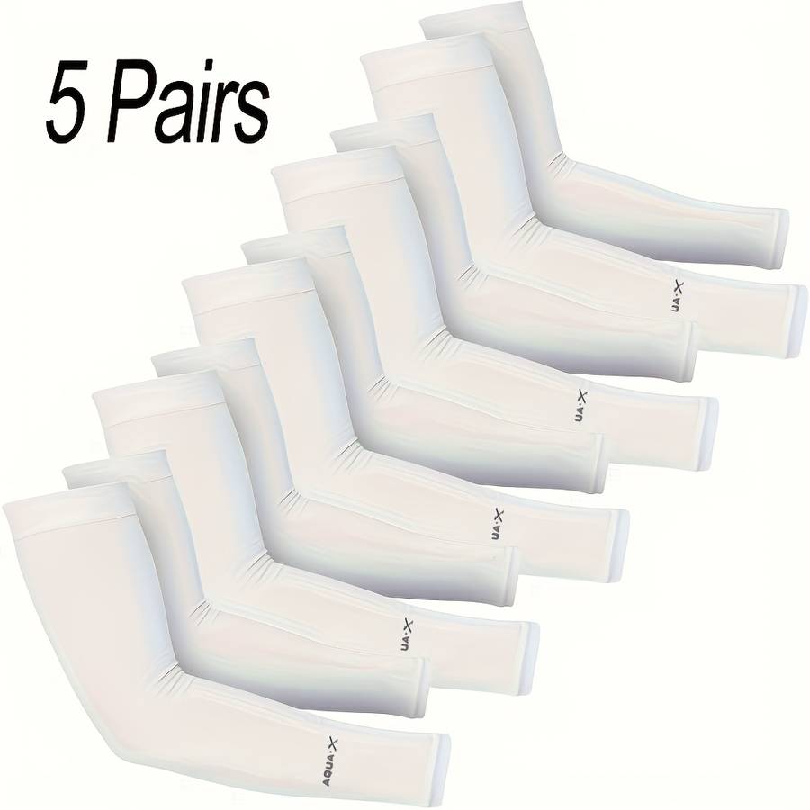 Sunscreen Sleeves Color 5 Pairs Of White