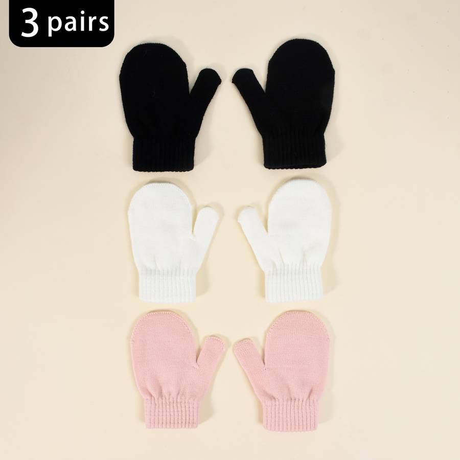 Winter Gloves Color Black Add Grey Add White Size 1 To 3Y