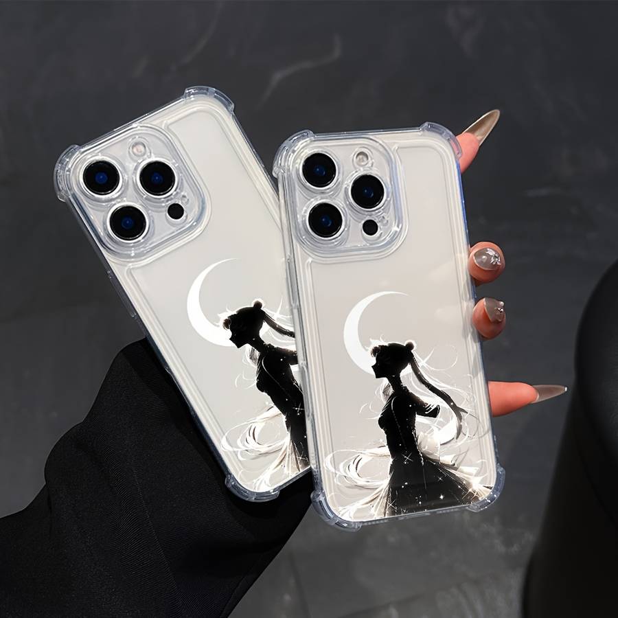 1Pc Mixed Color  For iPhone 13 Pro Moon Girl Phone Case