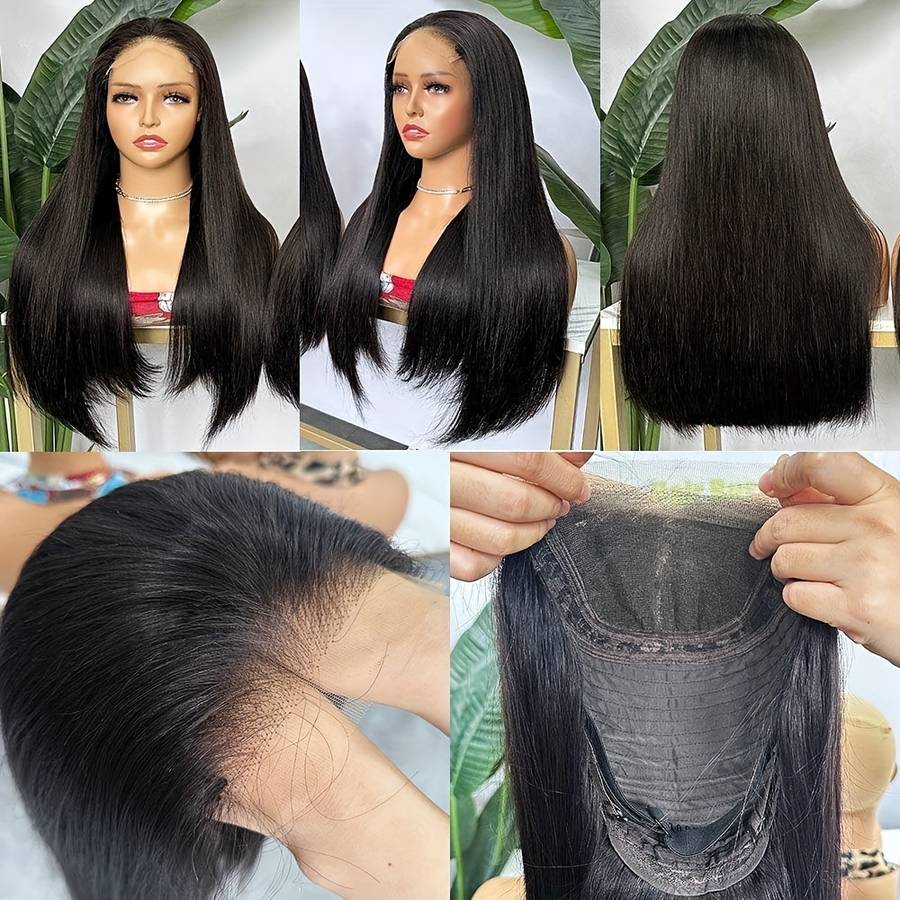 Natural Black Womens Wigs Hair Length 40.64Cm