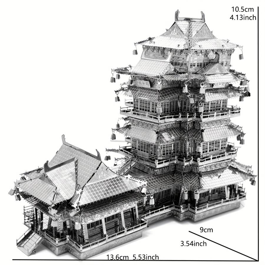 Building Toy Architectural Model Toy Set Color Silvery Yuejiang Tower