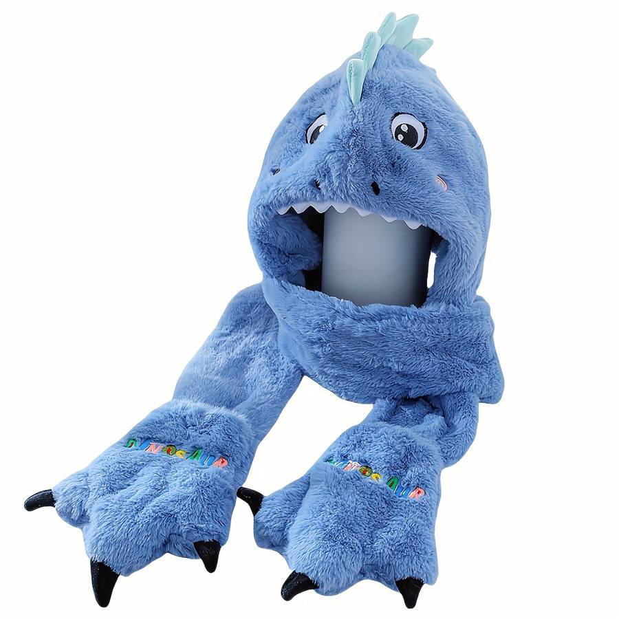 Winter Hat Color Blue Dinosaur Size One Size