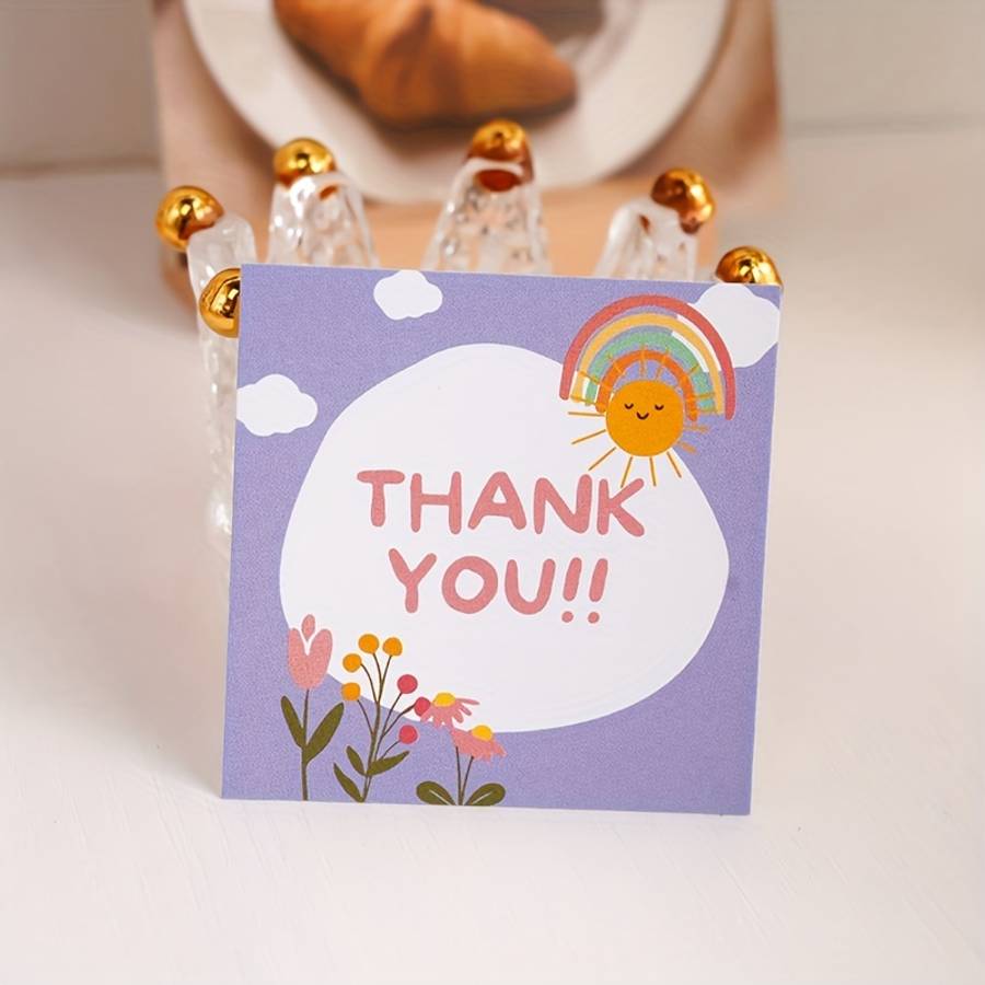 Greeting Cards Model 6X6C Simple Square Thank You Card Type C