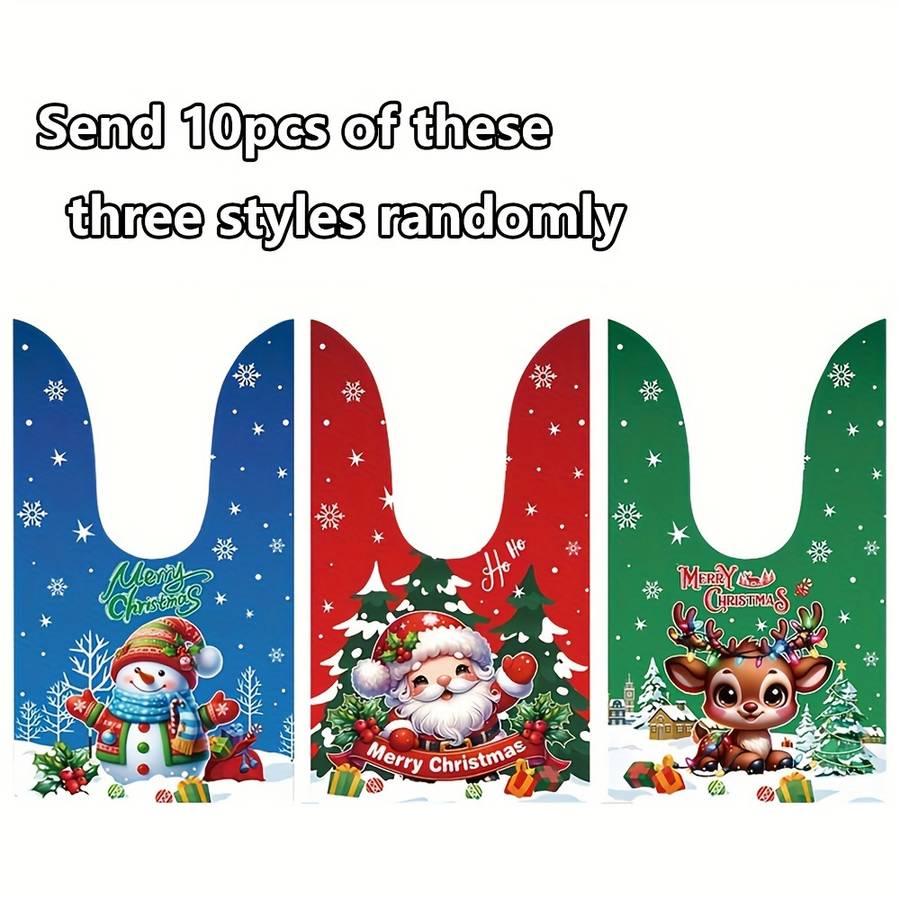 Gift Bags Style Red Flower Clothes Flower Hat Snowman Christmas Rabbit Ears X 10  3 Patterns