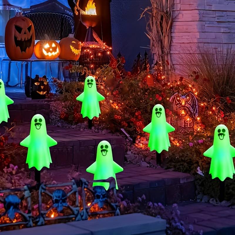 Halloween Decorations Items Funny Ghost  Purple Light  Quantity 8 Leds