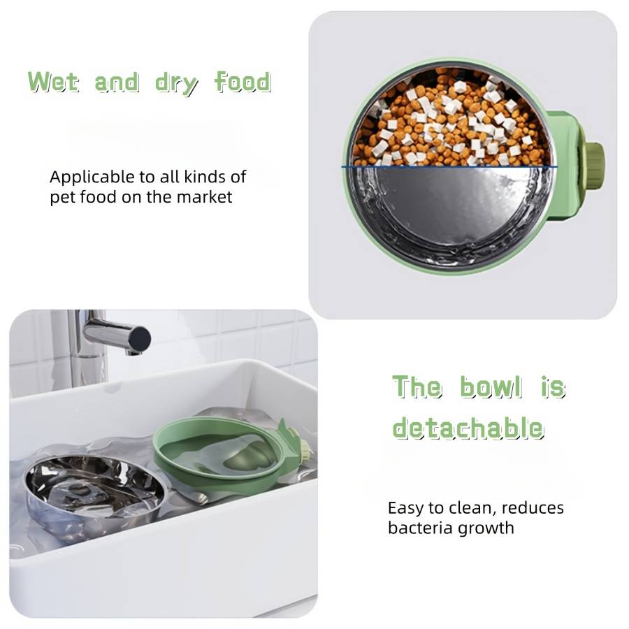 Pet Supplies Color Green Style Two Bowls