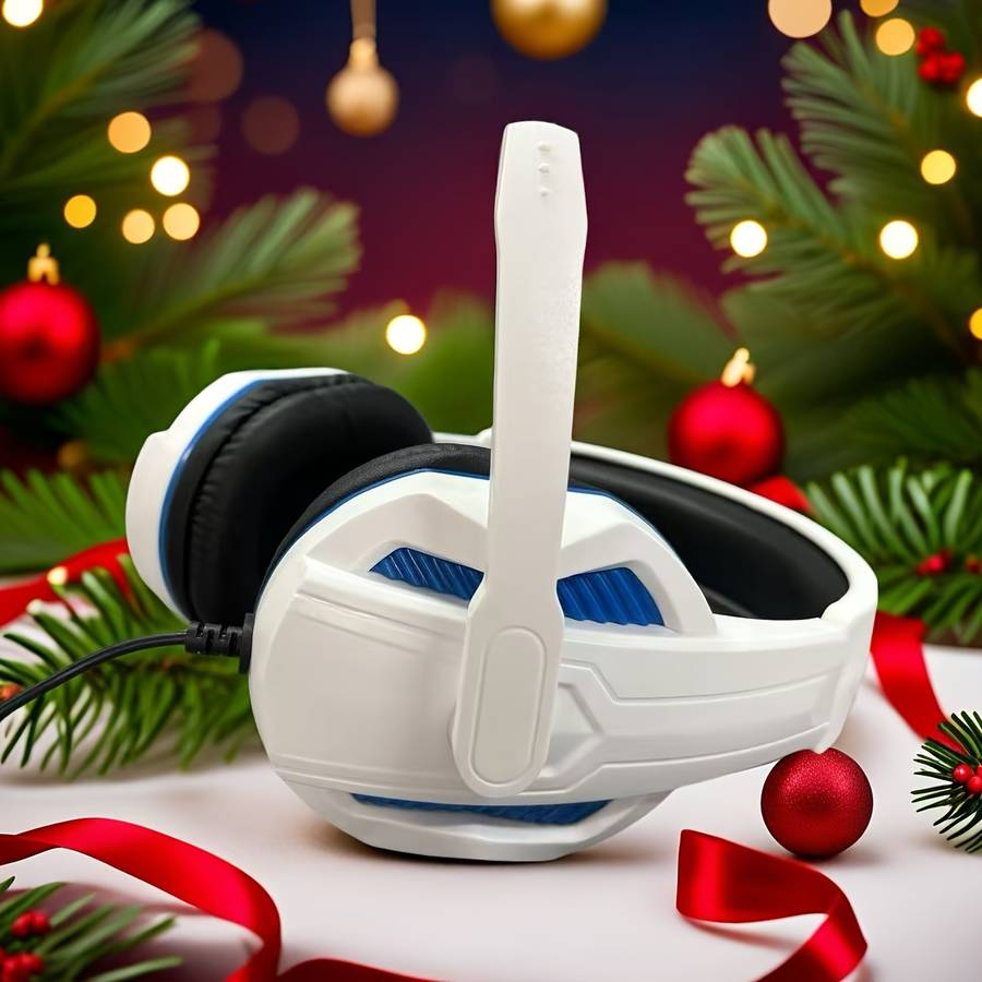 Wired Headphones White Blue