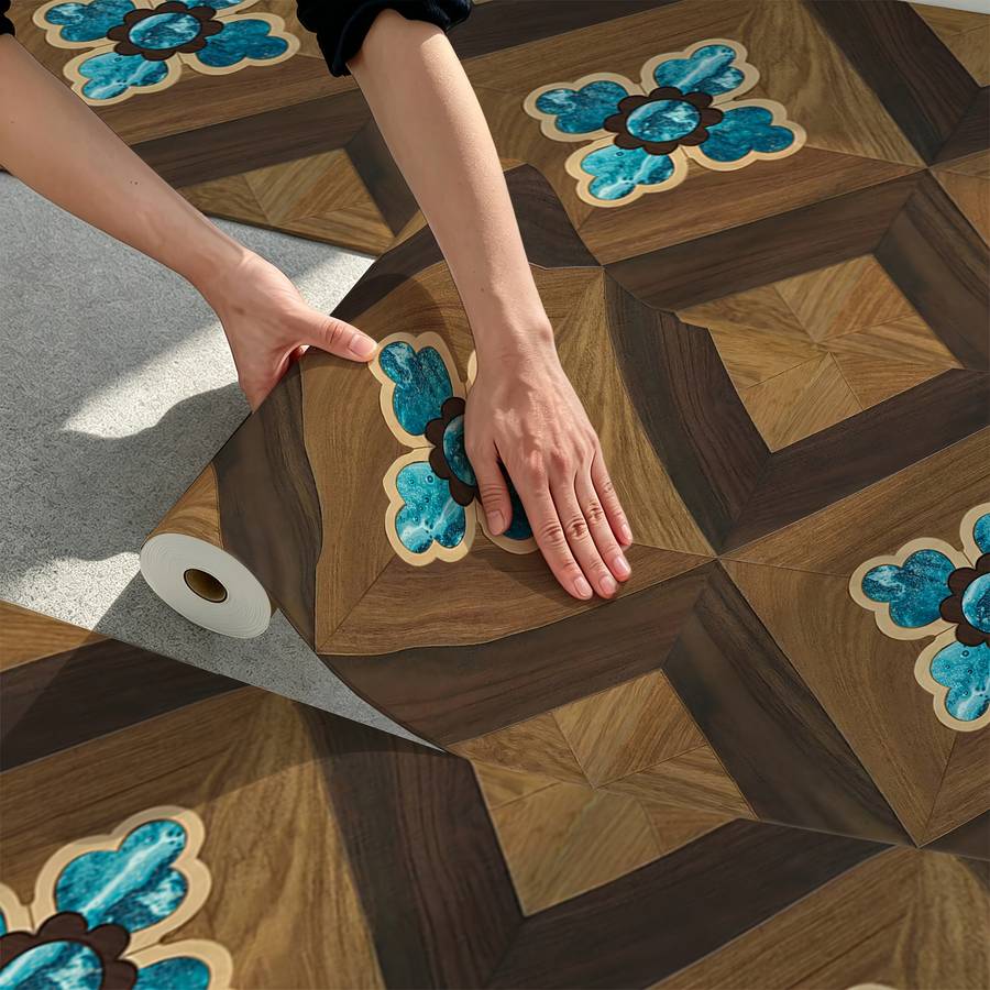 Self Adhesive Floor Stickers 40Cm*120Cm Wood Grain