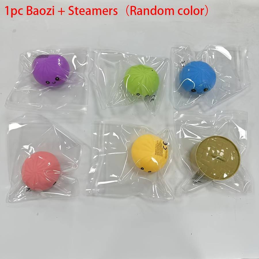 Squeezable Toys Color Random Color Style Style Steamed Buns Steamer
