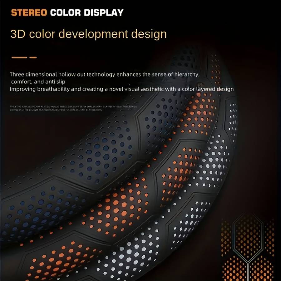 Car Steering Wheel Cover Shape D, All Black