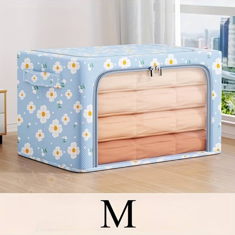 Storage Bag Color Sakura Steel Frame Box Full Transparent Window Beige 30L40*30*20 Storage1 Pc