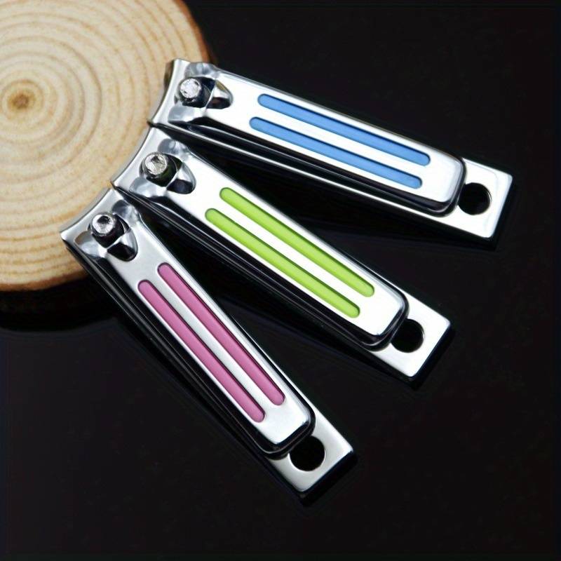 3pcs Flat Carbon Steel Nail Clippers in Mixed Colors