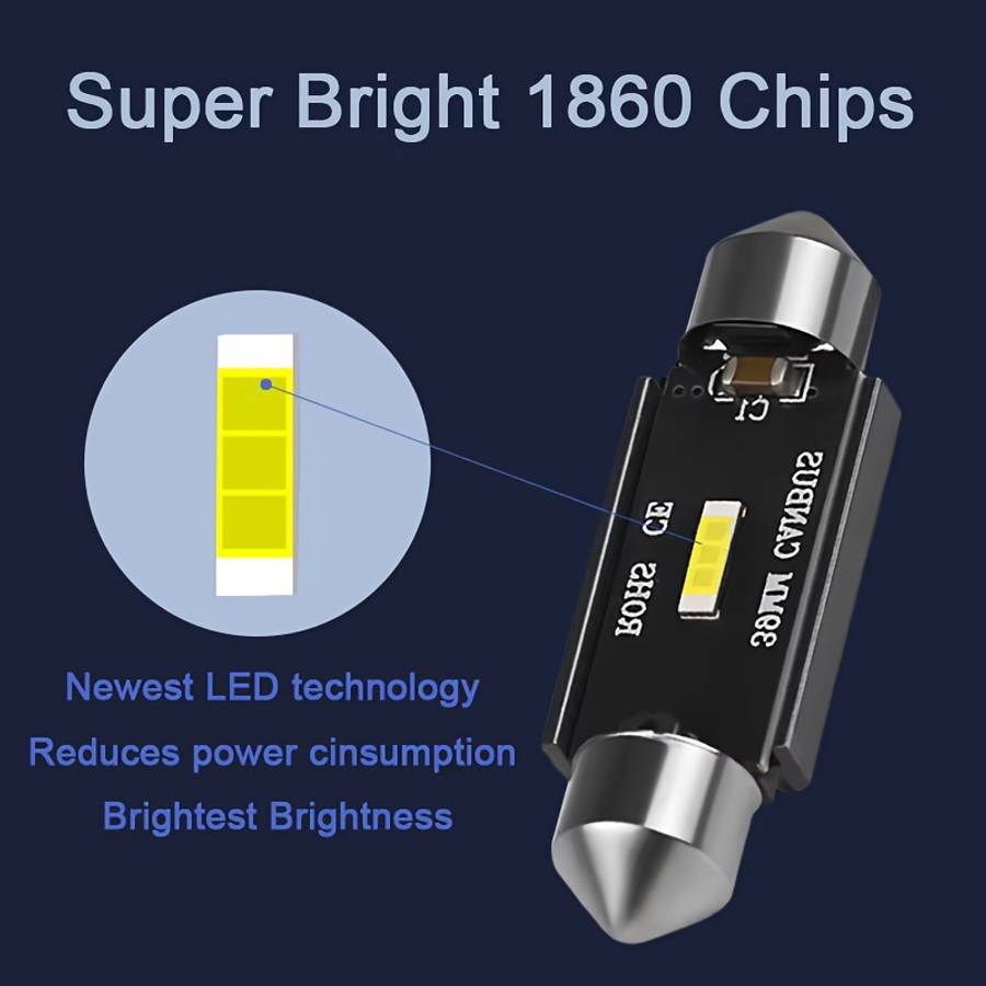 2pcs C5W LED CSP 1860 Signal Light Canbus Bulbs 41Mm Decorative Lights C10W LED Car I