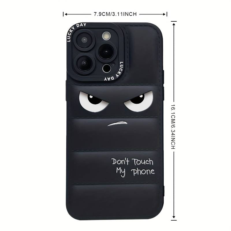 1Pc Black For iPhone 16 Down Jacket Style Phone Case