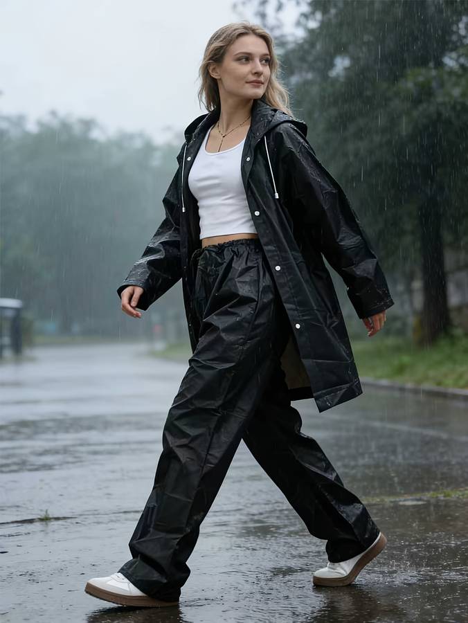 Raincoat Black Size Asian Onesize