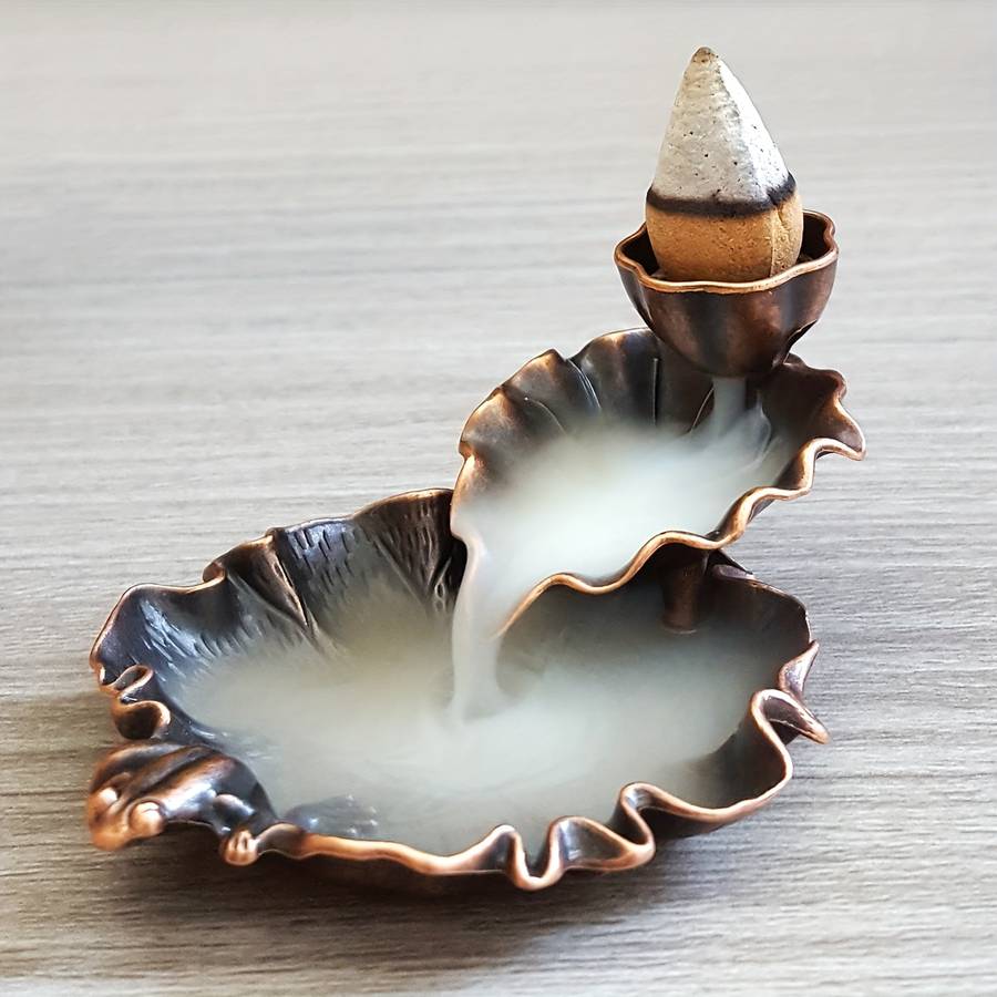 Incense Burner Color  Lotus Leaf Incense Holder   Bronze Small