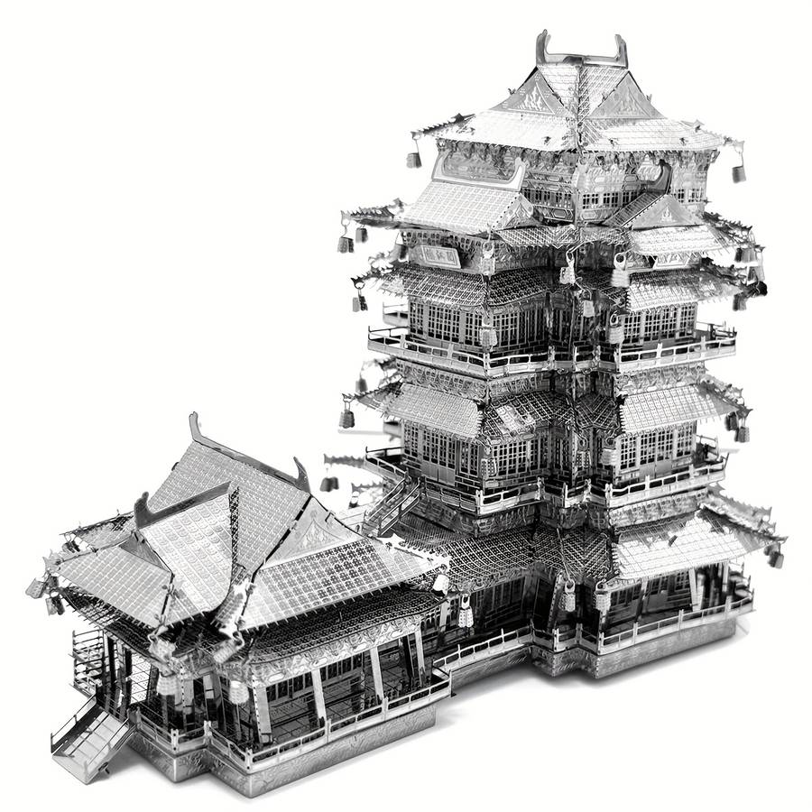 Building Toy Architectural Model Toy Set Color Silvery Yuejiang Tower
